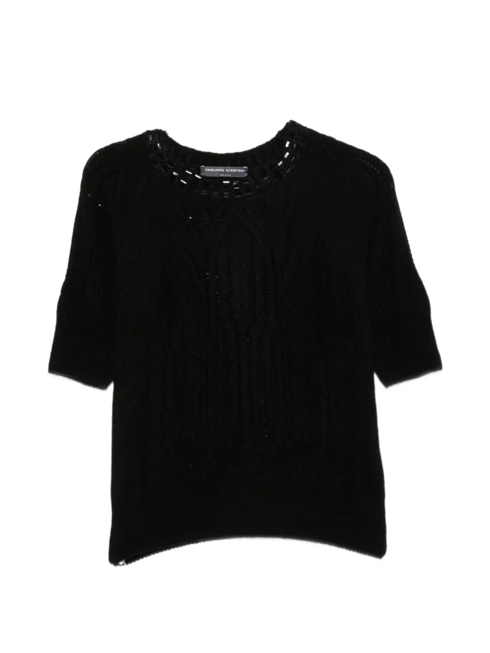 Ermanno Scervino cable-knit short-sleeve sweater - Weiß