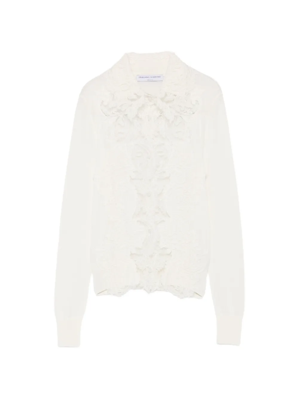 Ermanno Scervino lace-panelled cardigan - Bianco