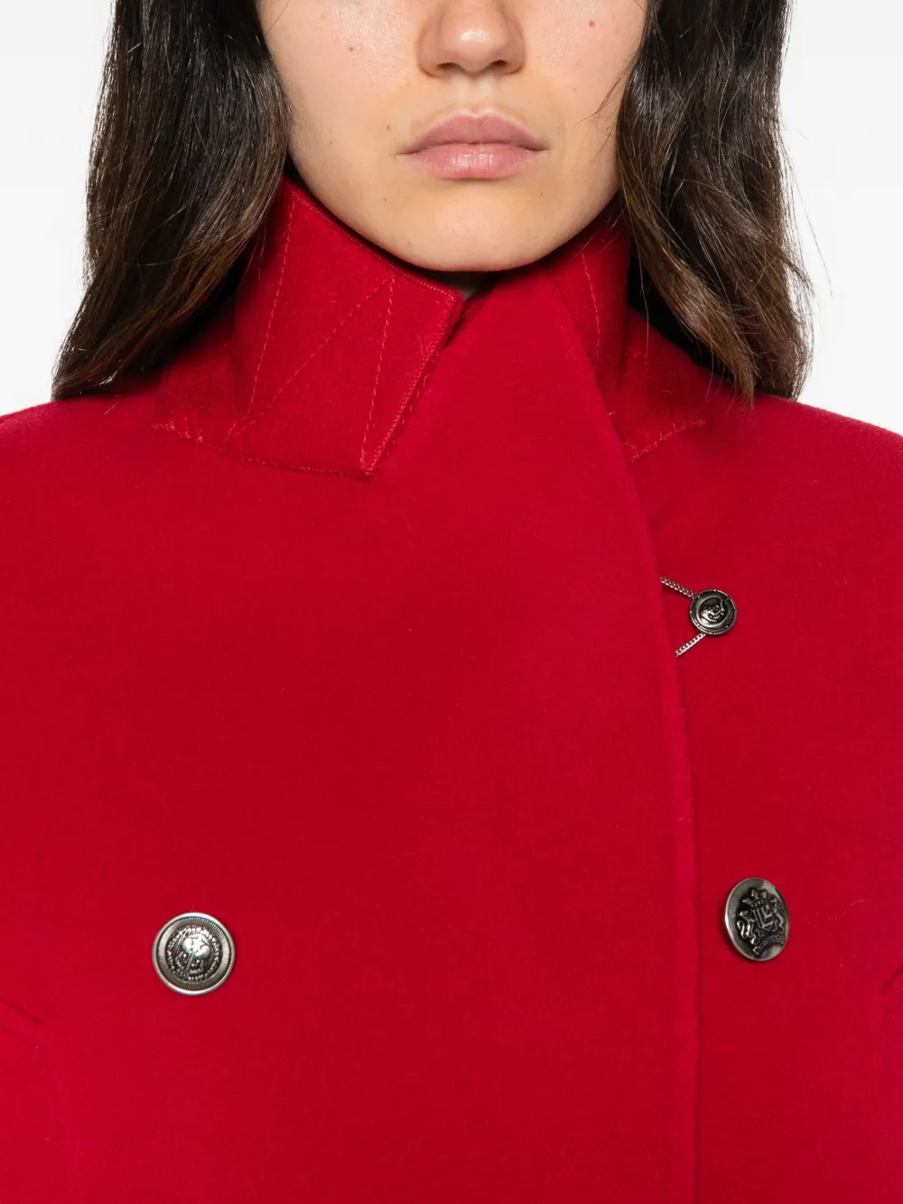 Ermanno Scervino double-breasted wool coat Rood