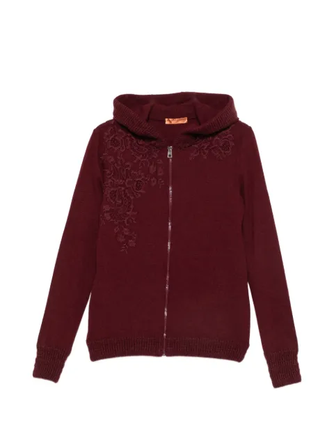 Ermanno Scervino hoodie con encaje bordado y cierre