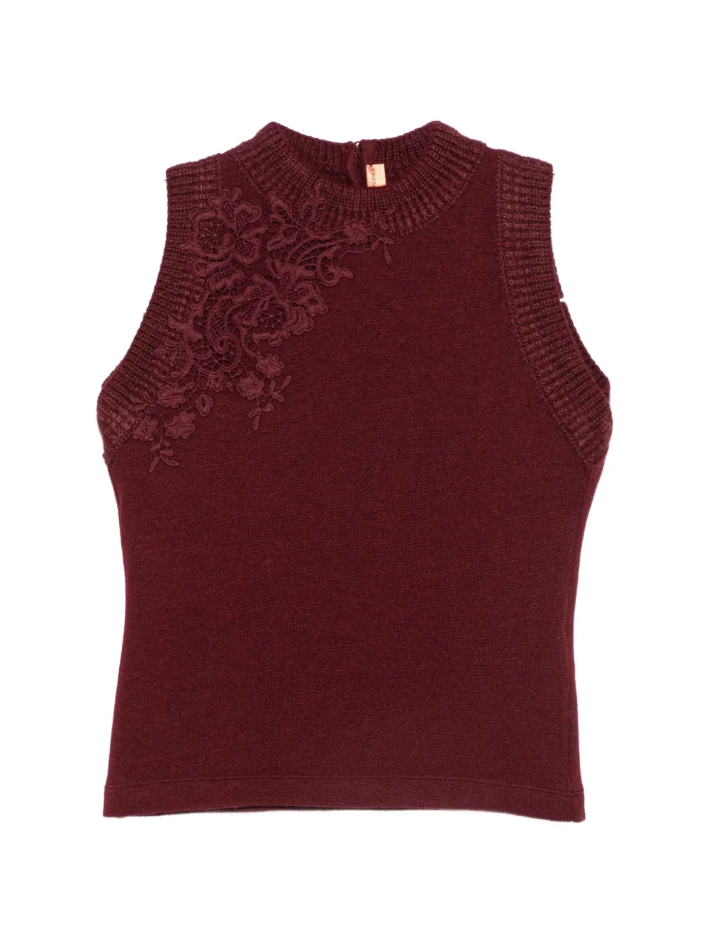 Ermanno Scervino lace-embellished sleeveless top Rood