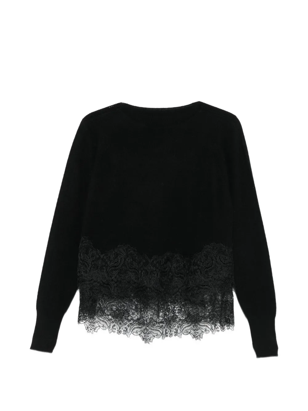 Ermanno Scervino lace-panel sweater Zwart