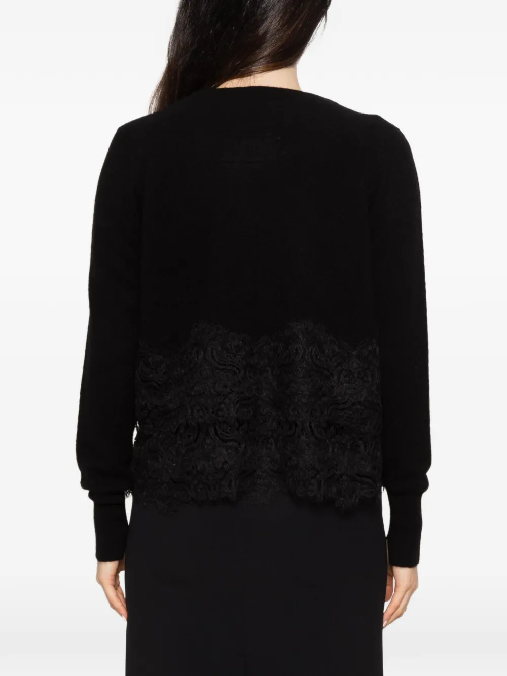 Ermanno Scervino lace-panel sweater Zwart