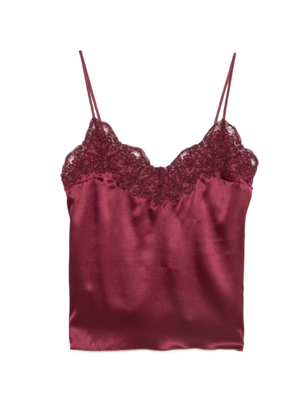 Ermanno Scervino lace-trim camisole top - Rosso