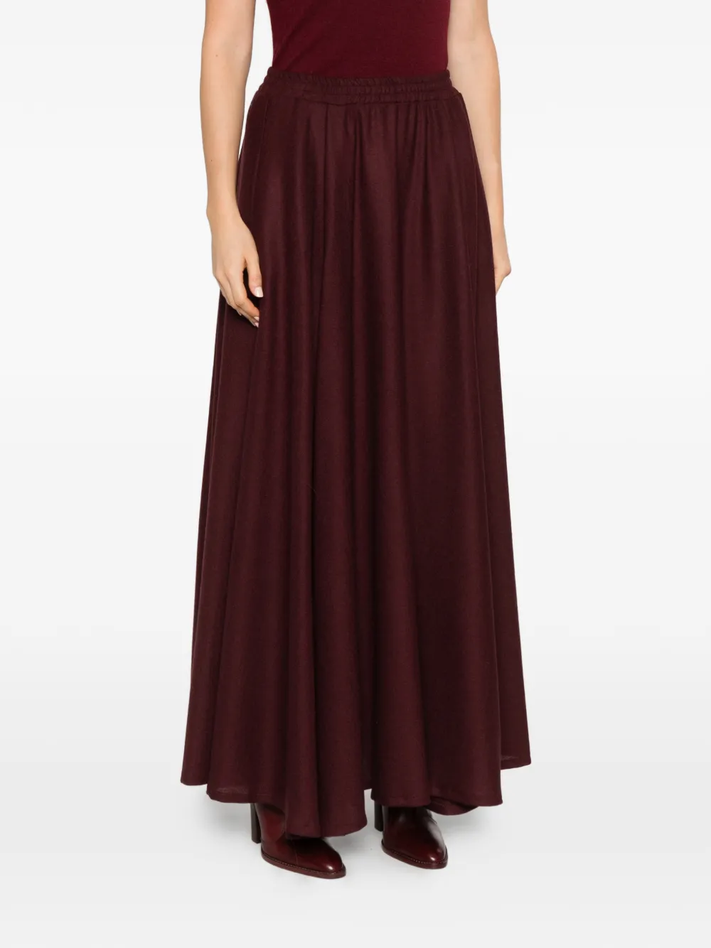 Ermanno Scervino side-slit flared maxi skirt Rood