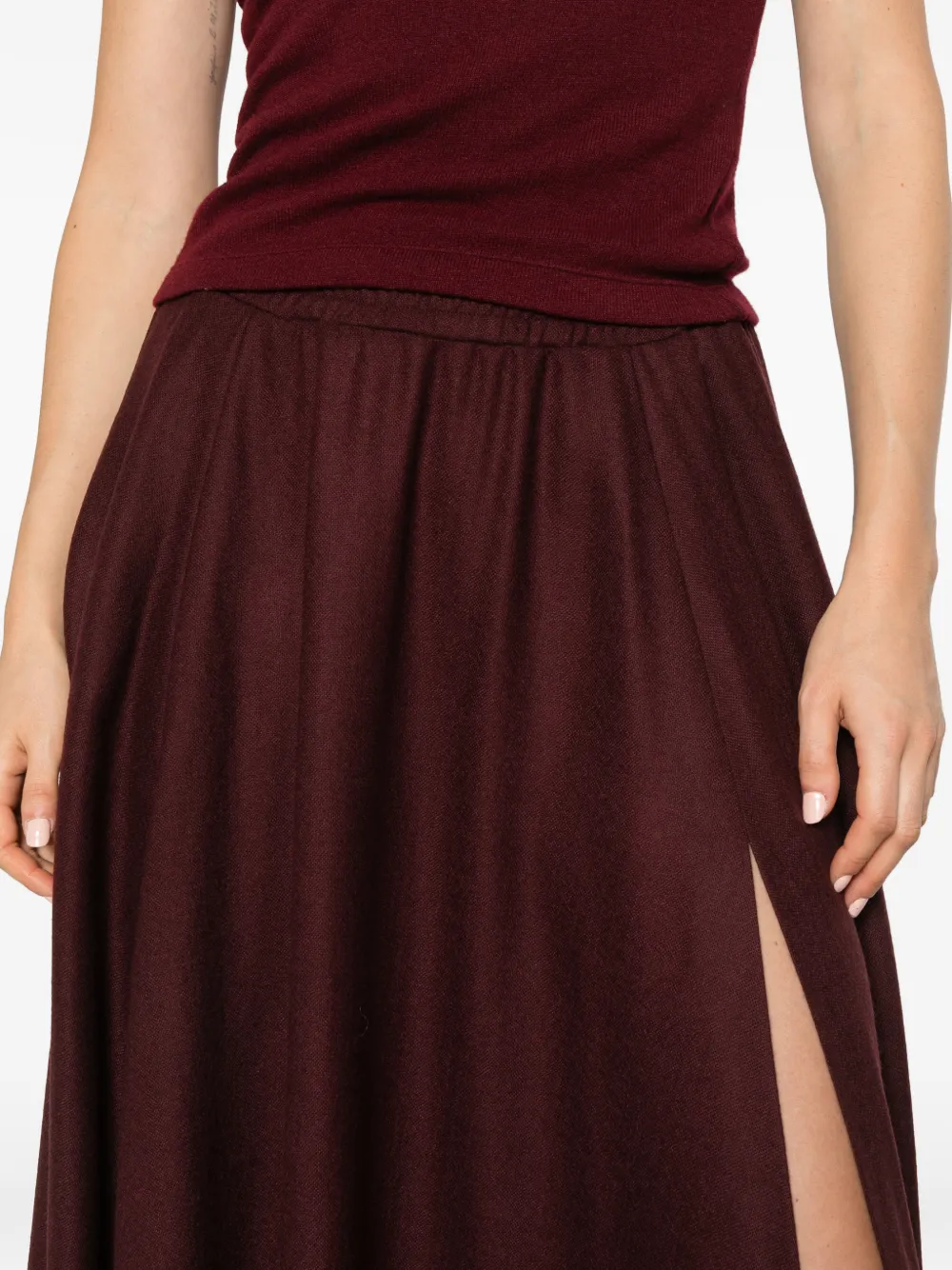 Ermanno Scervino side-slit flared maxi skirt Rood