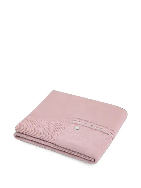 Paz Rodriguez pointelle-knit lace-trim blanket