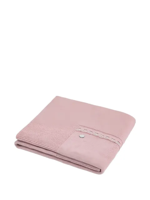 Paz Rodriguez pointelle-knit lace-trim blanket