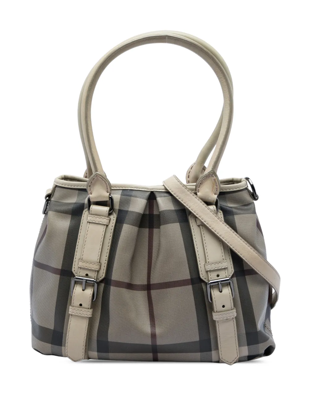 Burberry Pre-Owned 2000-2017 Small Smoke Check Coated Canvas Northfield satchel - Grey