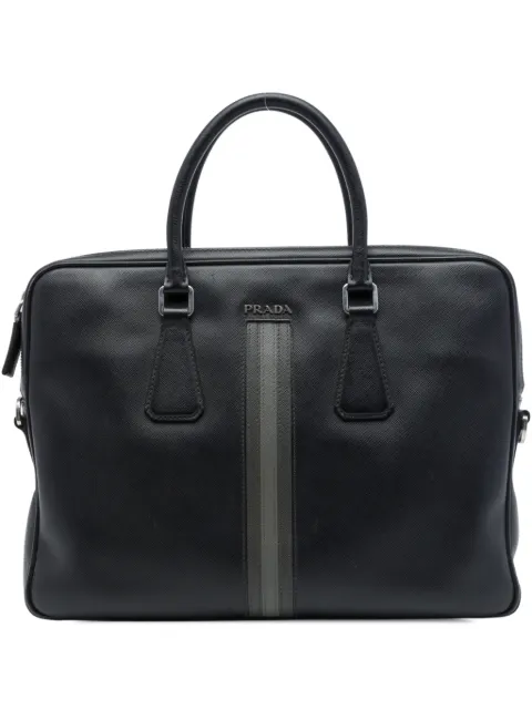 Prada Pre-Owned porte-documents Saffiano à rayures (2000-2013)
