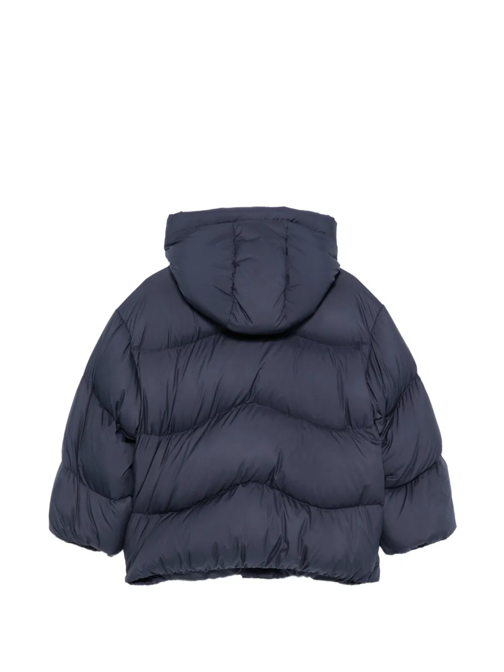 Il Gufo hooded quilted jacket Blauw