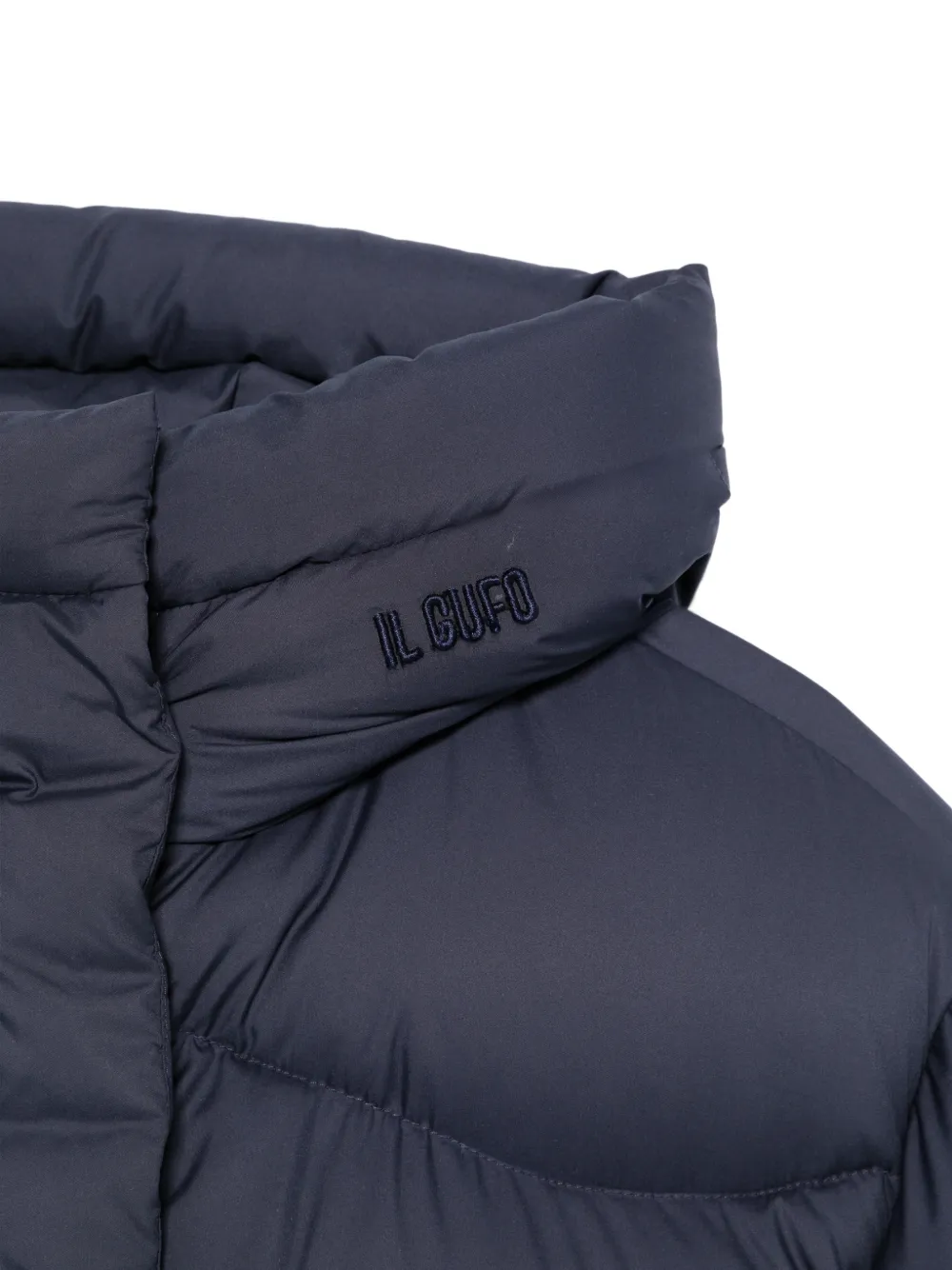 Il Gufo hooded quilted jacket Blauw
