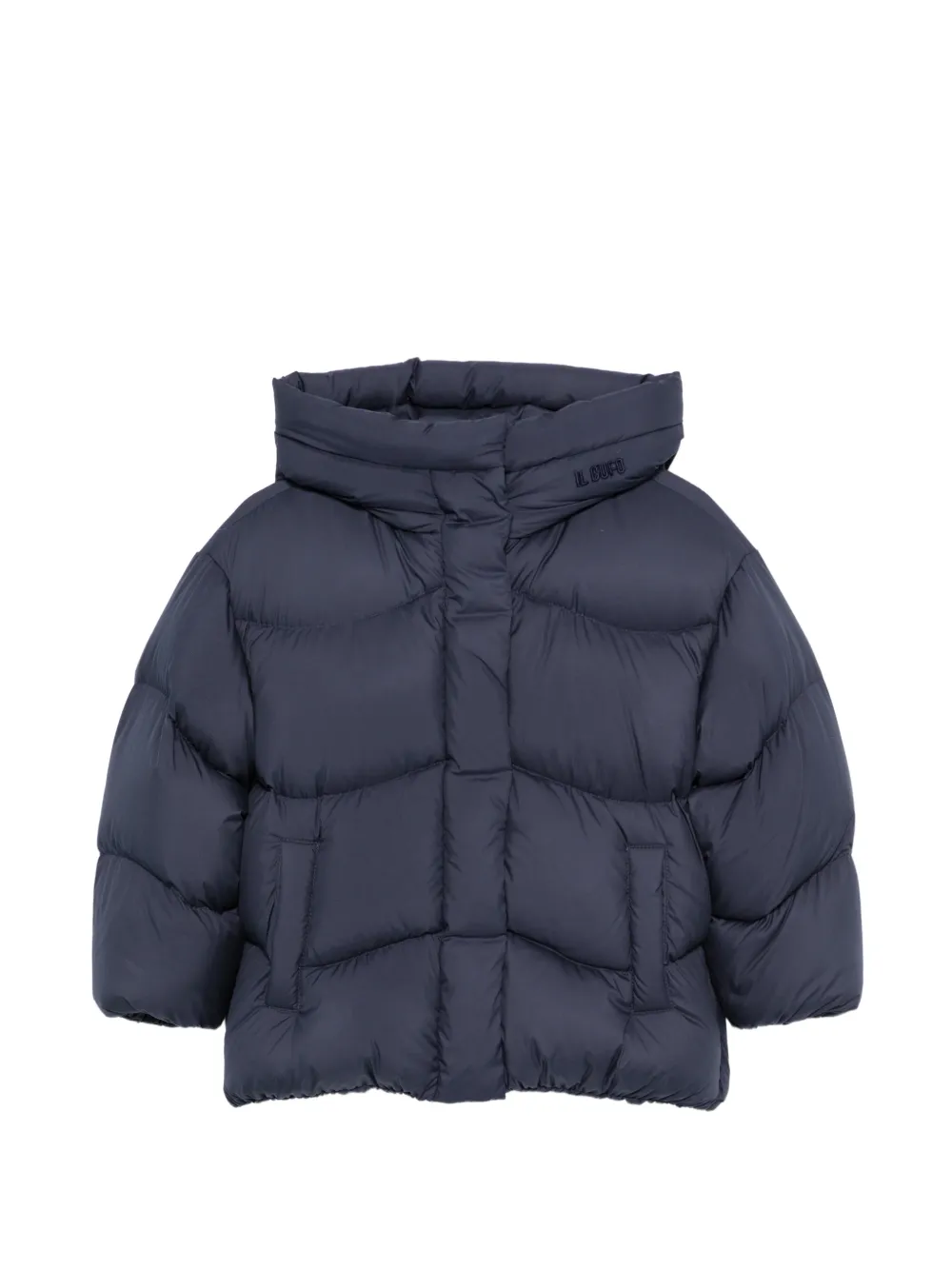 Il Gufo hooded quilted jacket Blauw