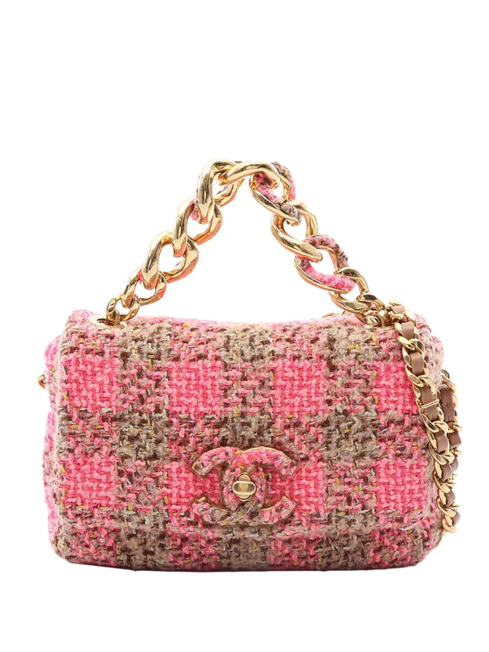 CHANEL Pre-Owned 2021-2026 Mini Tweed Flap satchel - Rosa