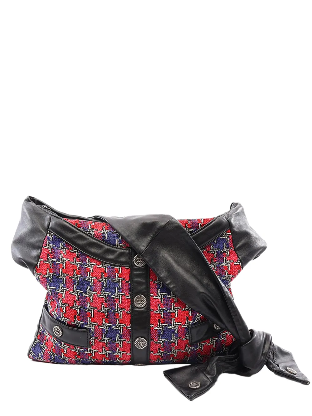 CHANEL Pre-Owned 2015-2016 Medium Tweed and Lambskin Girl Bag crossbody bag - Nero