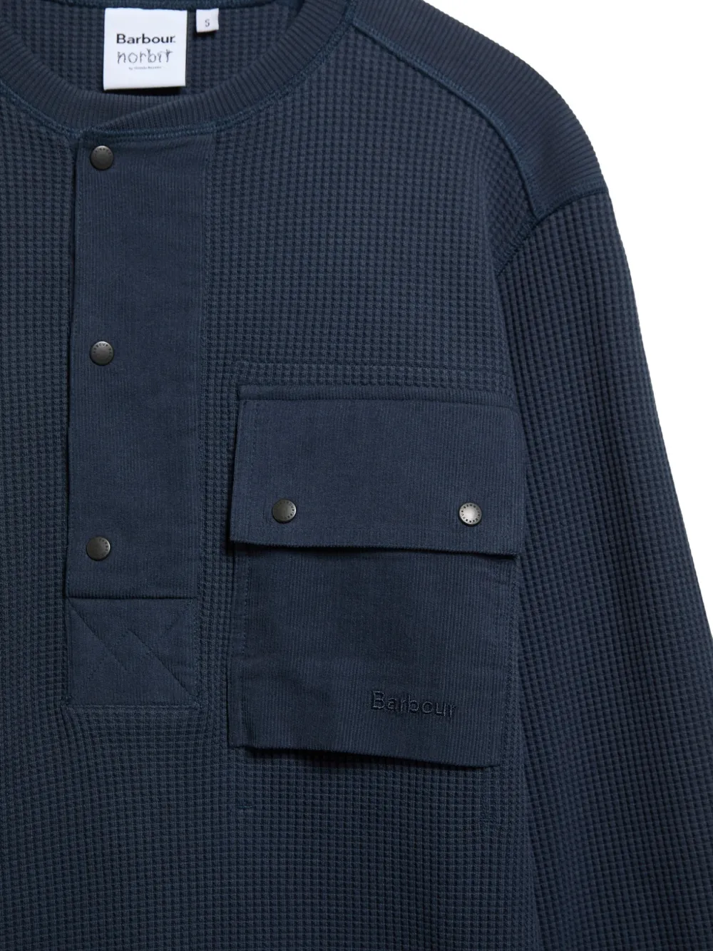 Barbour Wafelgebreid poloshirt met borstzak Blauw