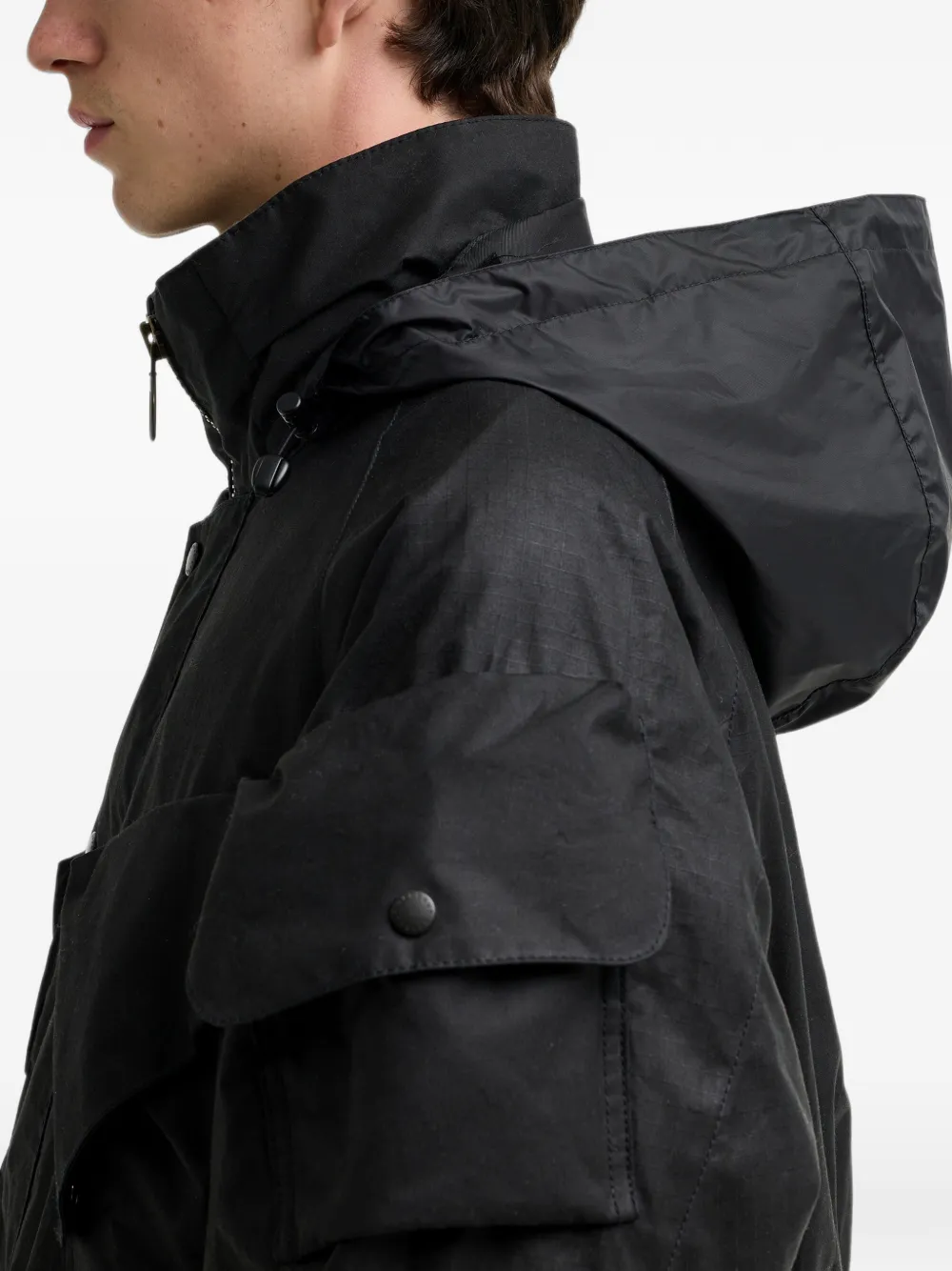 Barbour Gewaxt jack met meerdere zakken Zwart