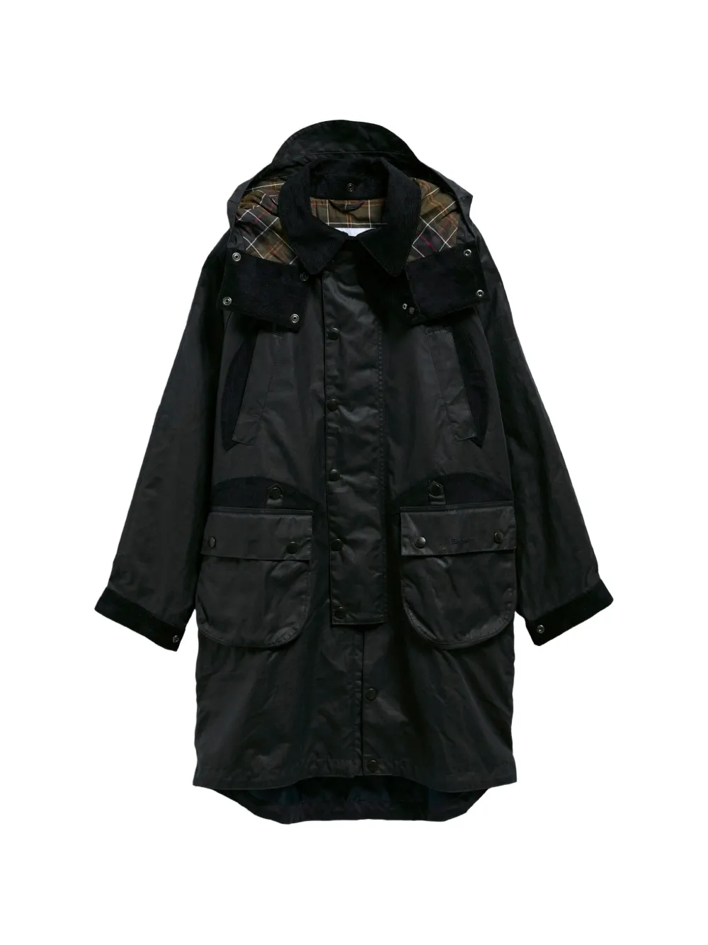 Barbour waxed-cotton hooded jacket - Grün