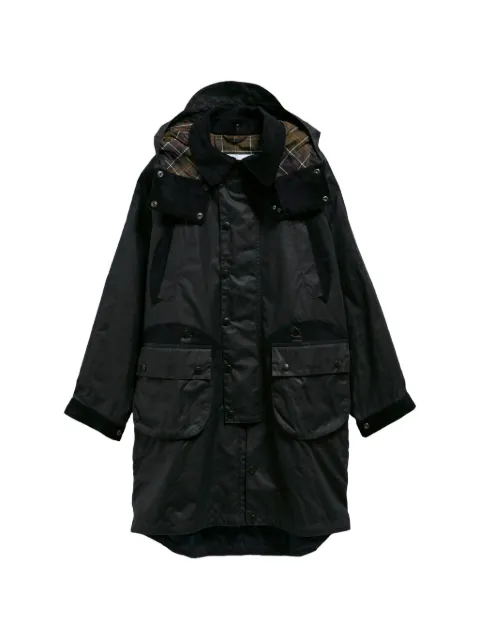Barbour waxed-cotton hooded jacket