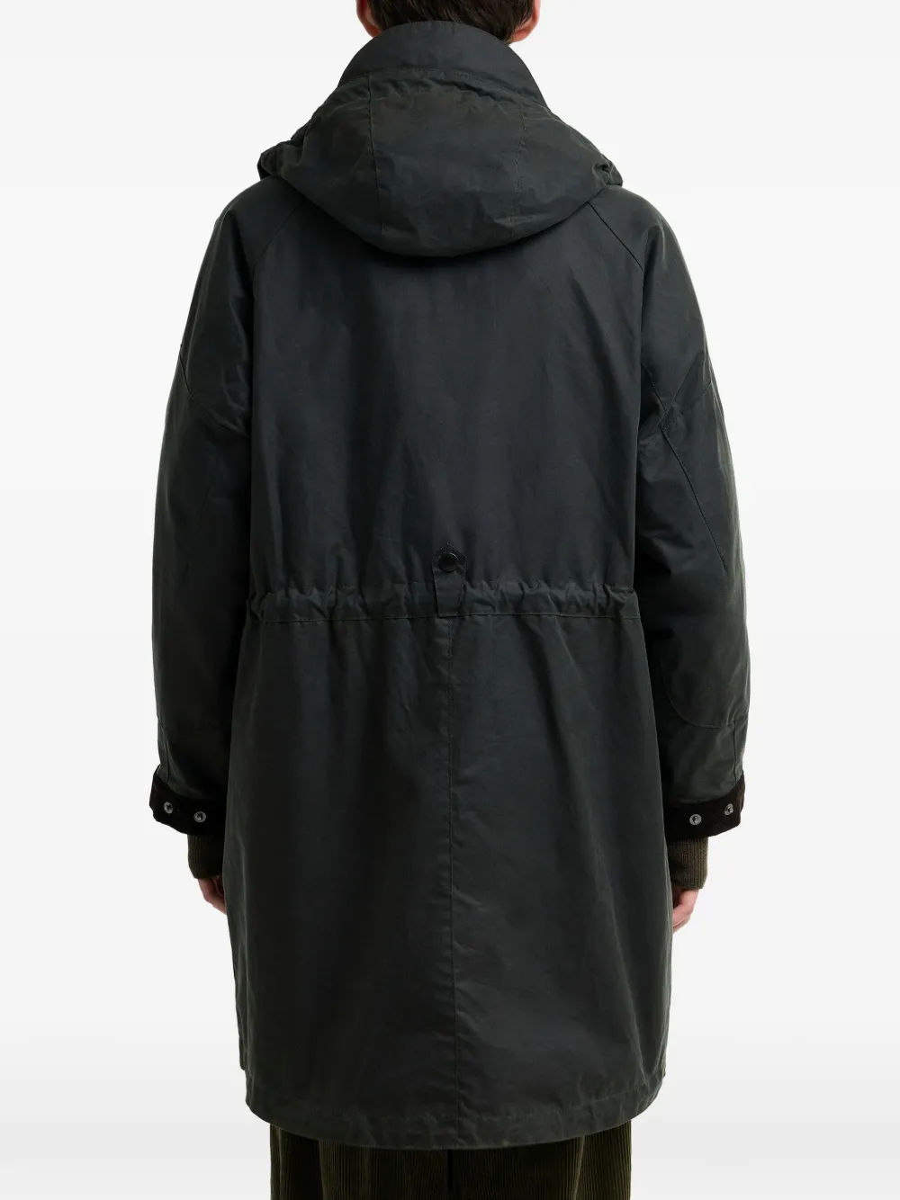 Barbour waxed-cotton hooded jacket Groen