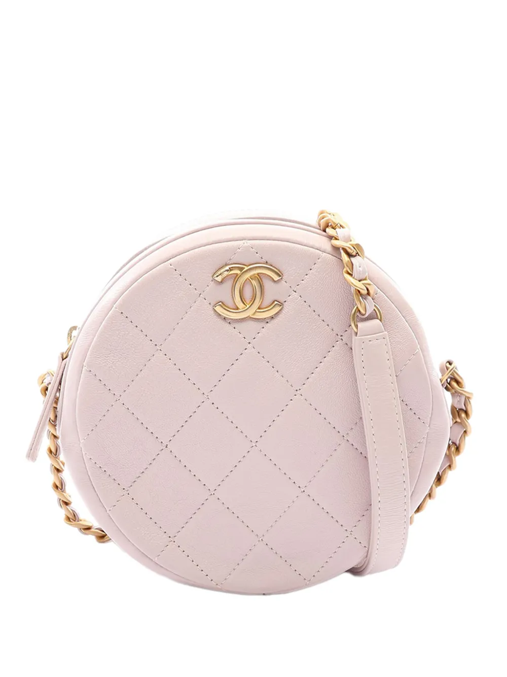 CHANEL Pre-Owned 2020 CC Quilted Lambskin Round crossbody bag - Rosa