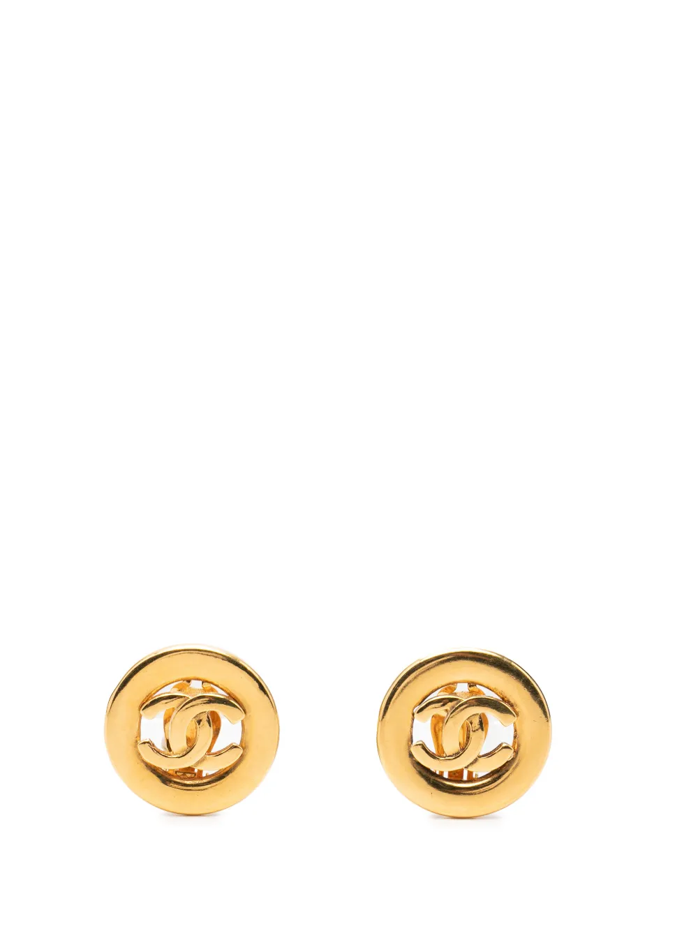 CHANEL Pre-Owned 1950-1970 CC Gold Plated Clip On Earrings costume earrings - Oro