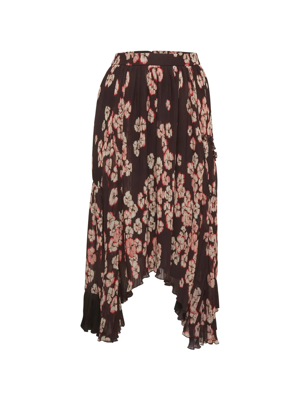 Isabel Marant Vintage floral-print pleated midi skirt - Marron