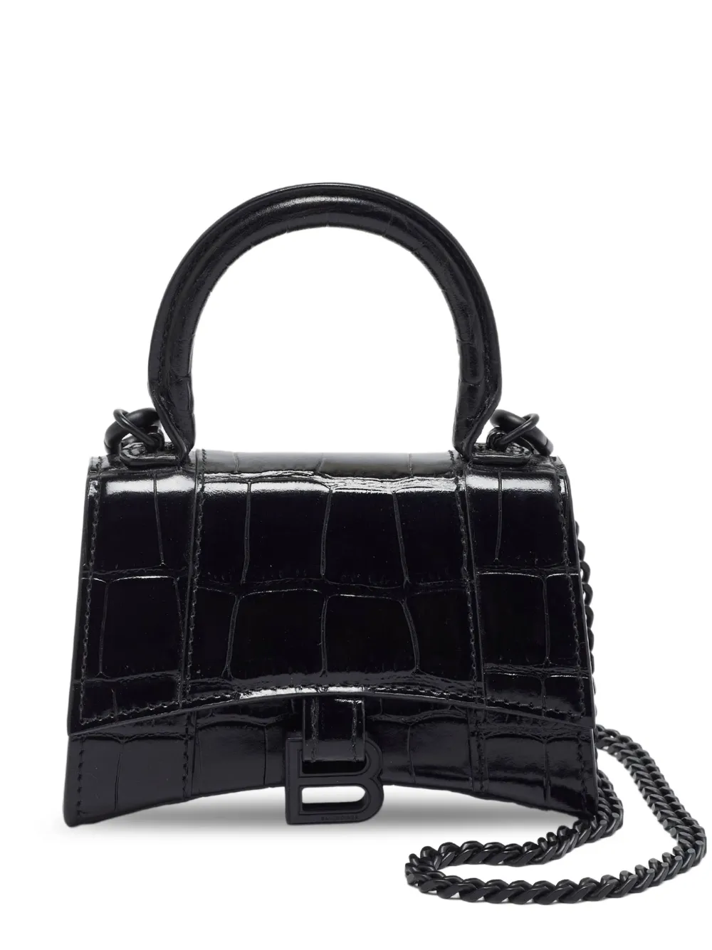Balenciaga Pre-Owned Hourglass croc-embossed tote bag - Schwarz