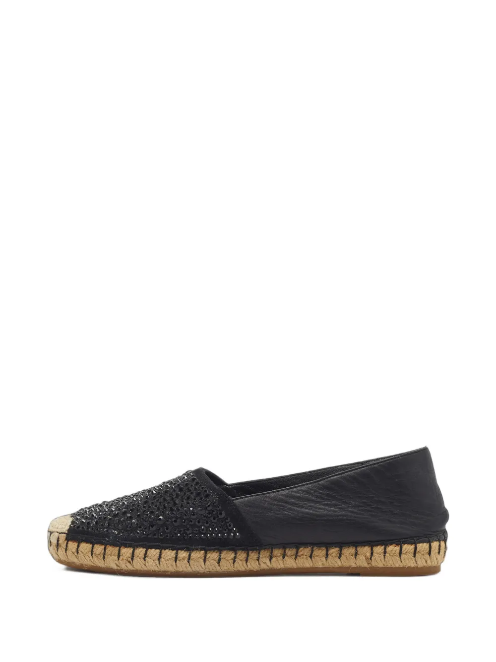 Le Silla 35 crystal-embellished leather espadrilles - Noir Le Silla 35 crystal-embellished leather espadrilles - Noir