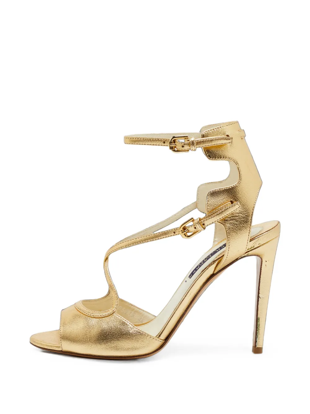 Ralph Lauren Vintage cutout ankle-strap sandals - Or