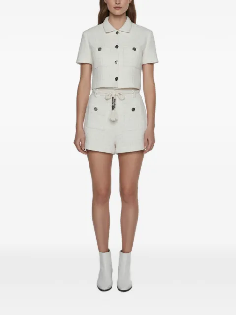 Maje metallic-tweed shorts set