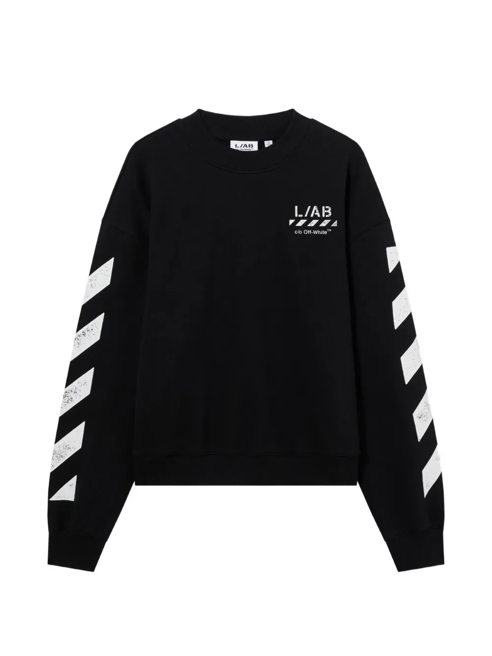 L/ab c/o Off-White Diagonal motif logo-print sweater - Nero