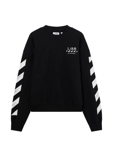 L/ab c/o Off-White Diagonal motif logo-print sweater