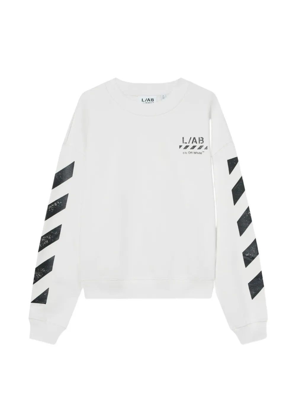 L/ab c/o Off-White x L/AB Diagonal motif logo-print sweater - Bianco