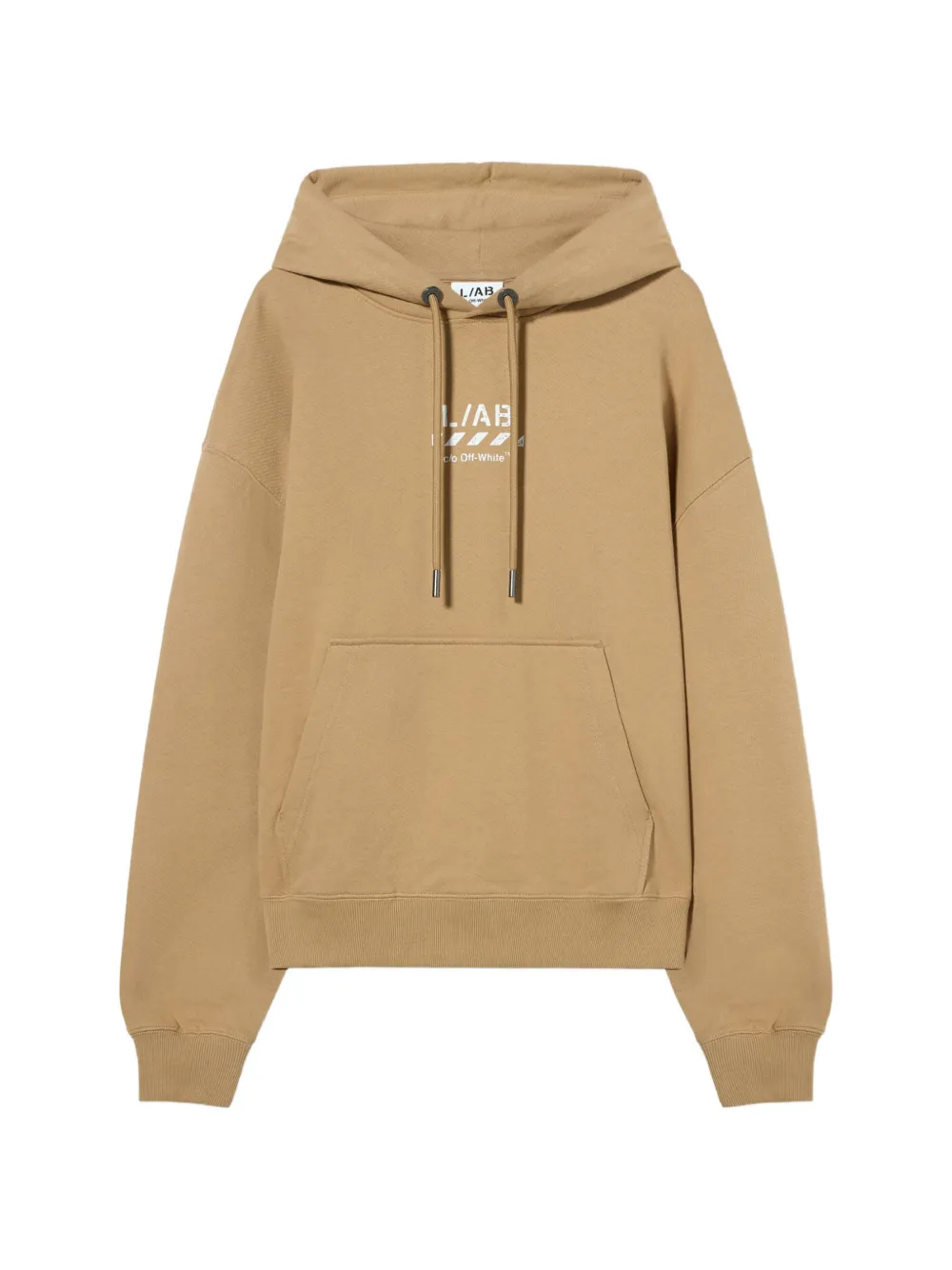 L/ab c/o Off-White Diagonal motif logo-print hoodie