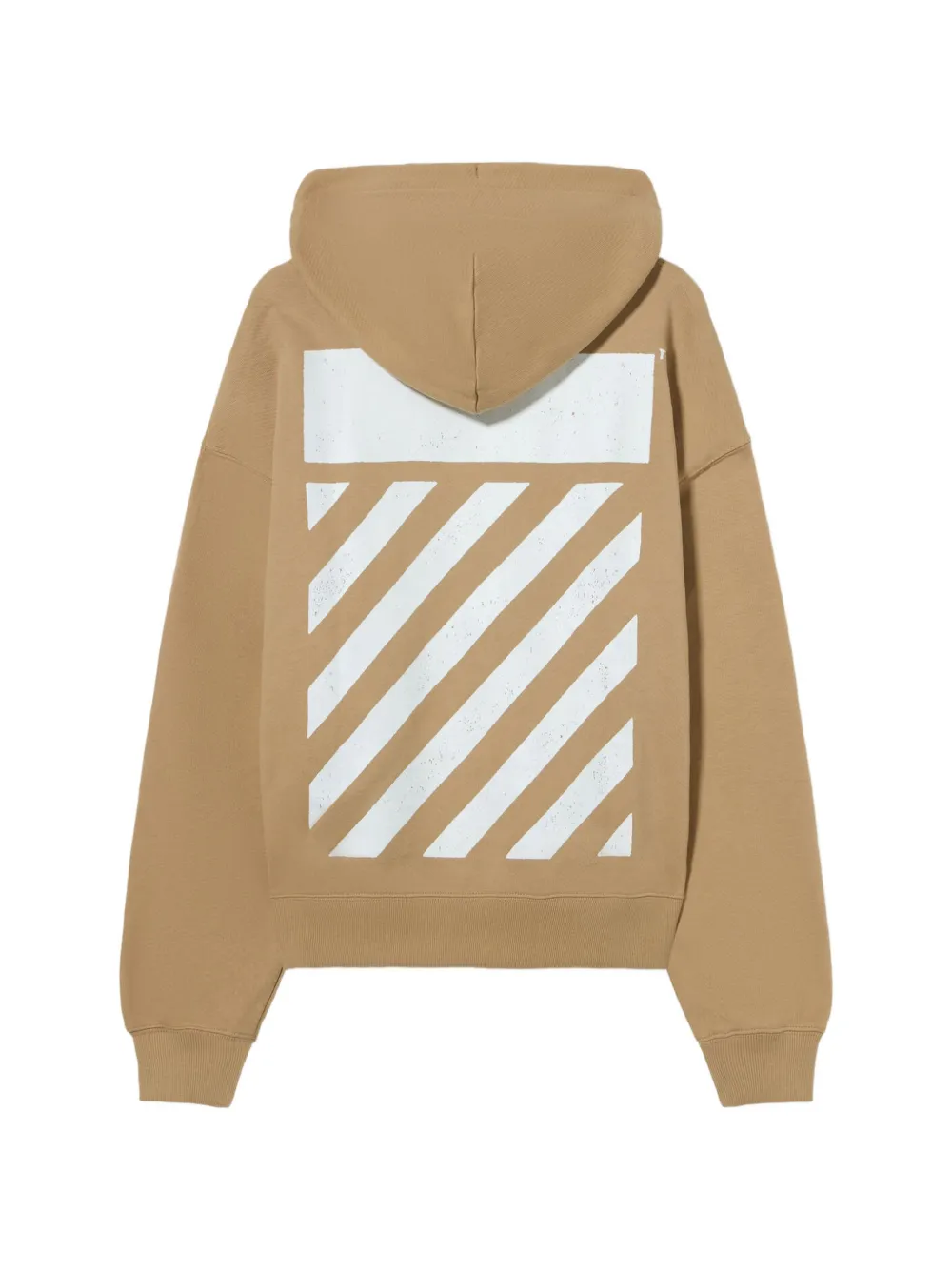 L ab c o Off-White Hoodie met Diagonal-patroon en logo-print Beige