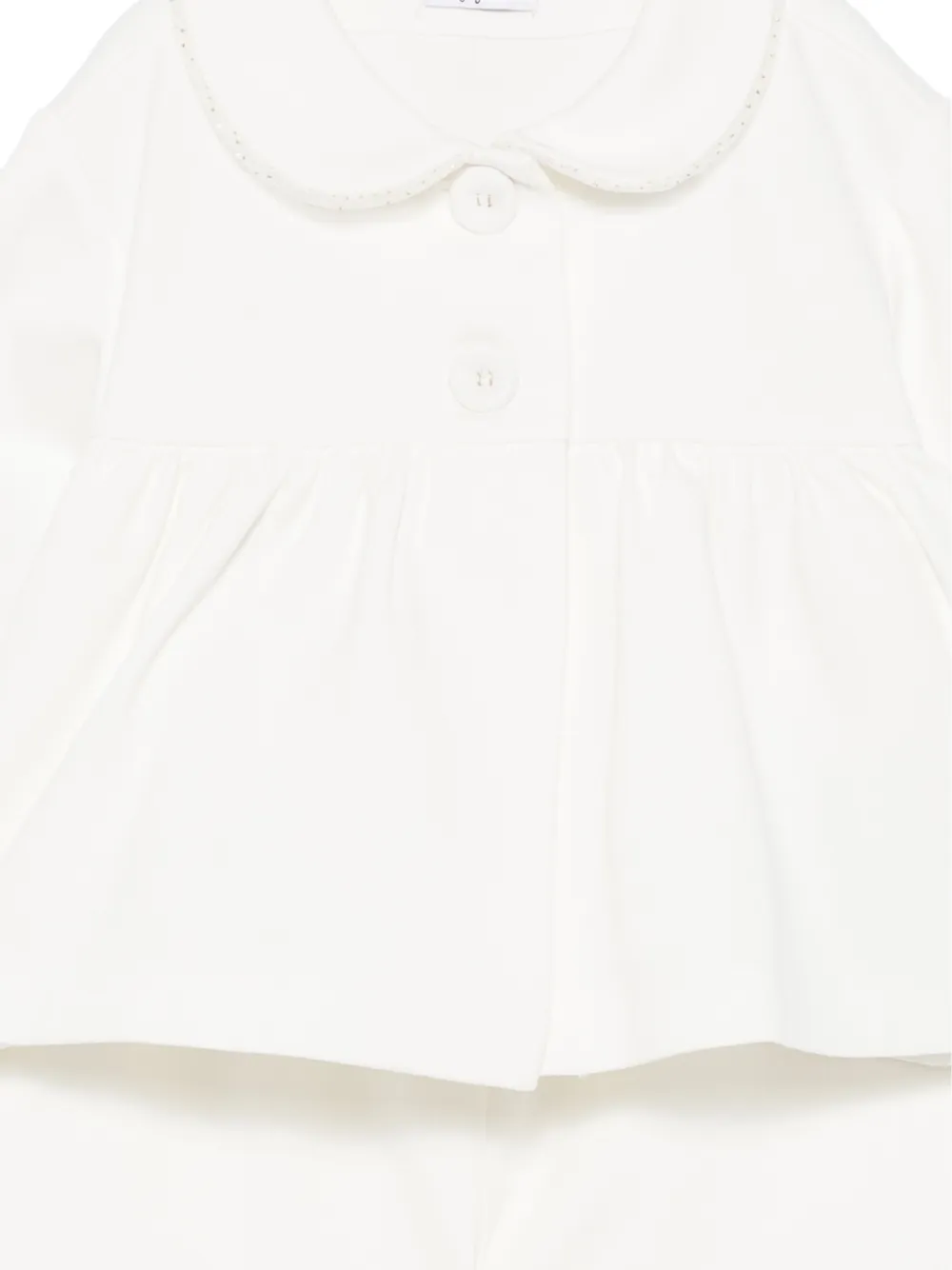Il Gufo Peter Pan-collar peplum-waist shorts set Wit