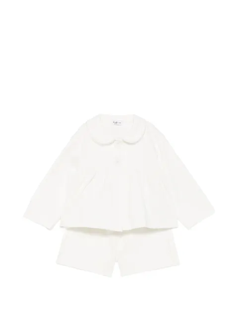Il Gufo Peter Pan-collar peplum-waist shorts set