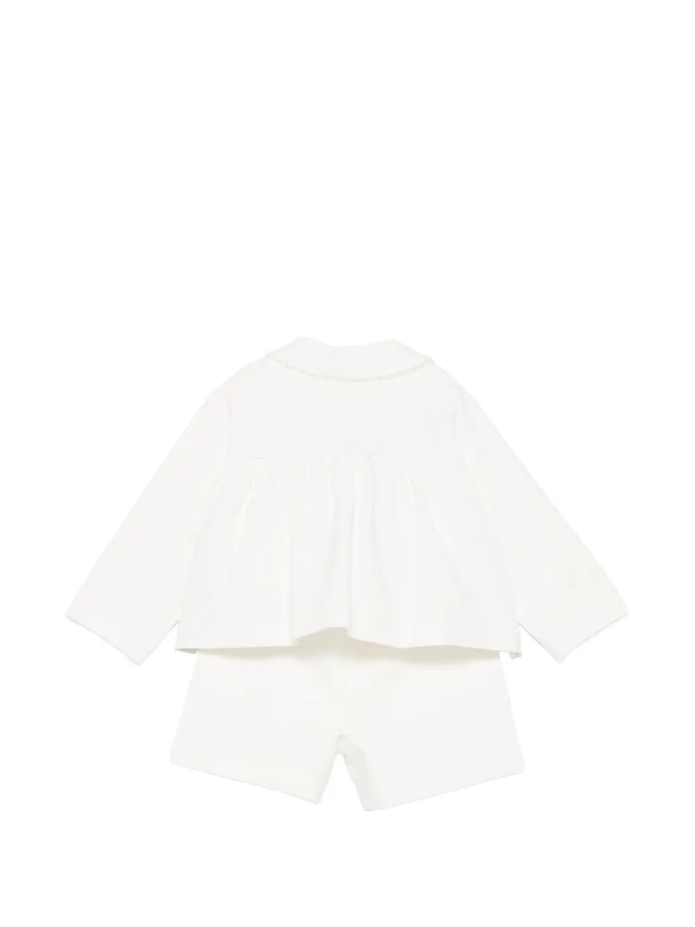 Il Gufo Peter Pan-collar peplum-waist shorts set Wit