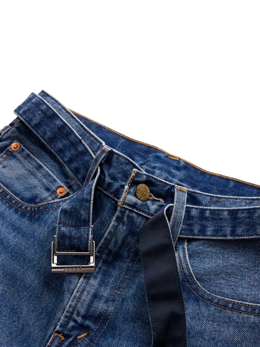 sacai x Levi's belted wide-leg jeans Blauw