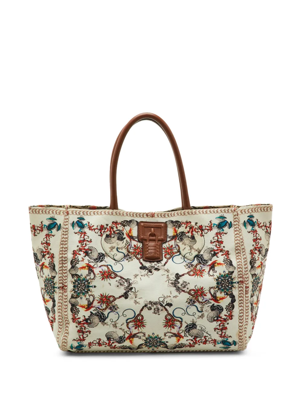 Roberto Cavalli Vintage Florence printed tote bag - White