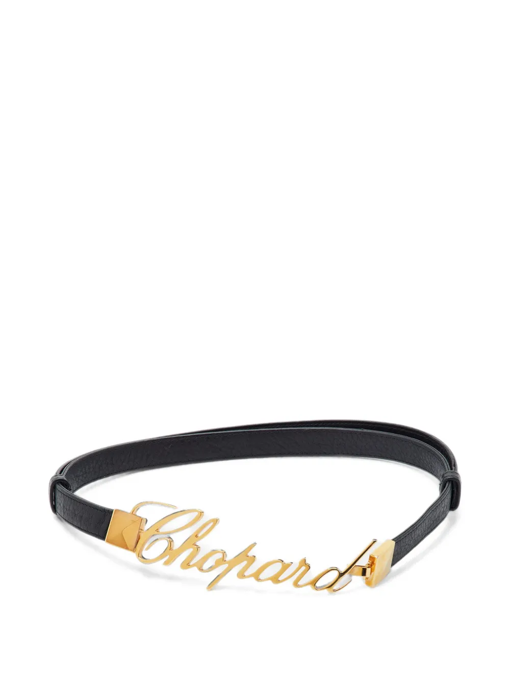 Pre-owned Chopard Logo Buckle Belt In Black