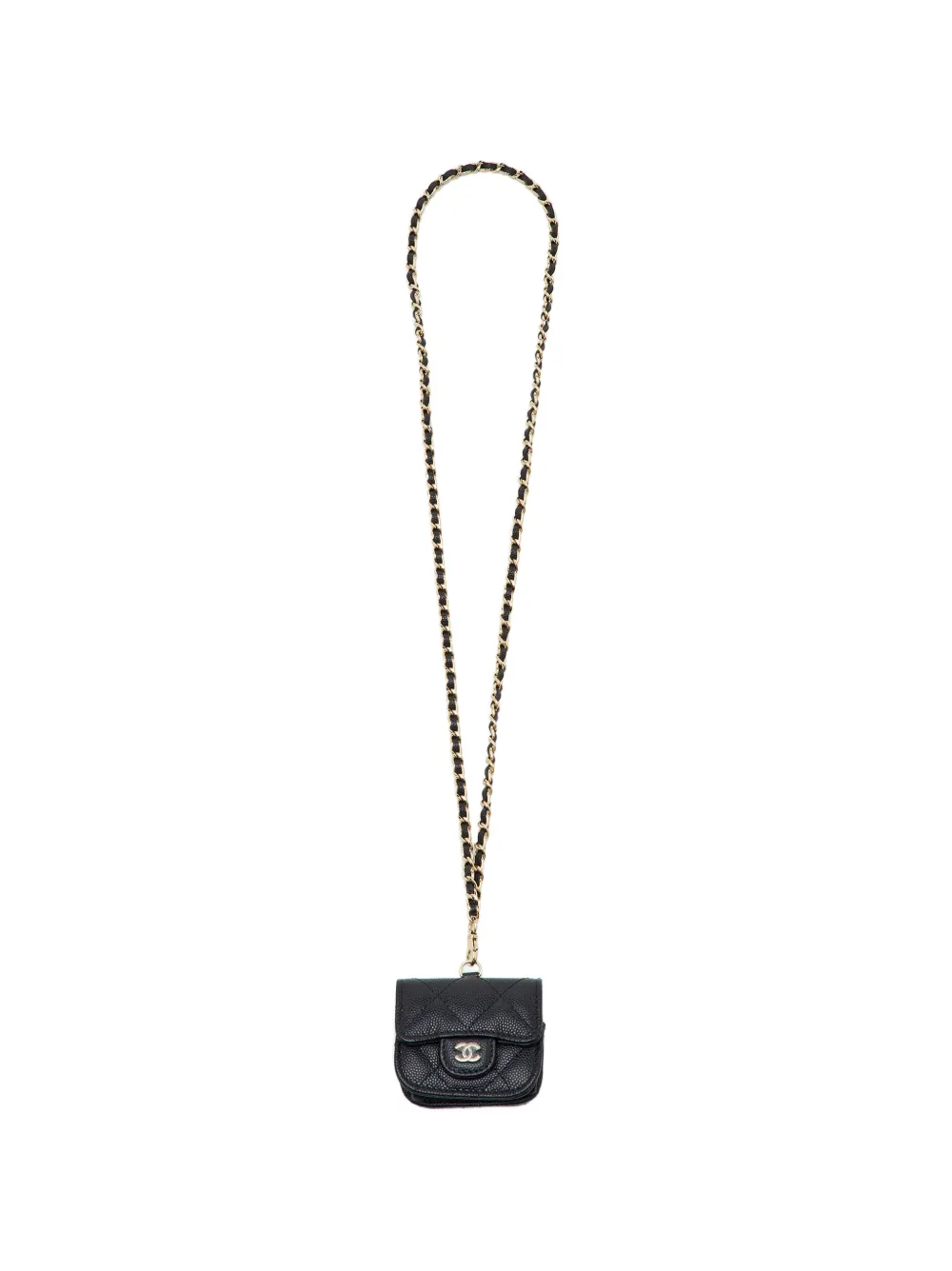 CHANEL Pre-Owned quilted chain-strap AirPods Pro case - Black