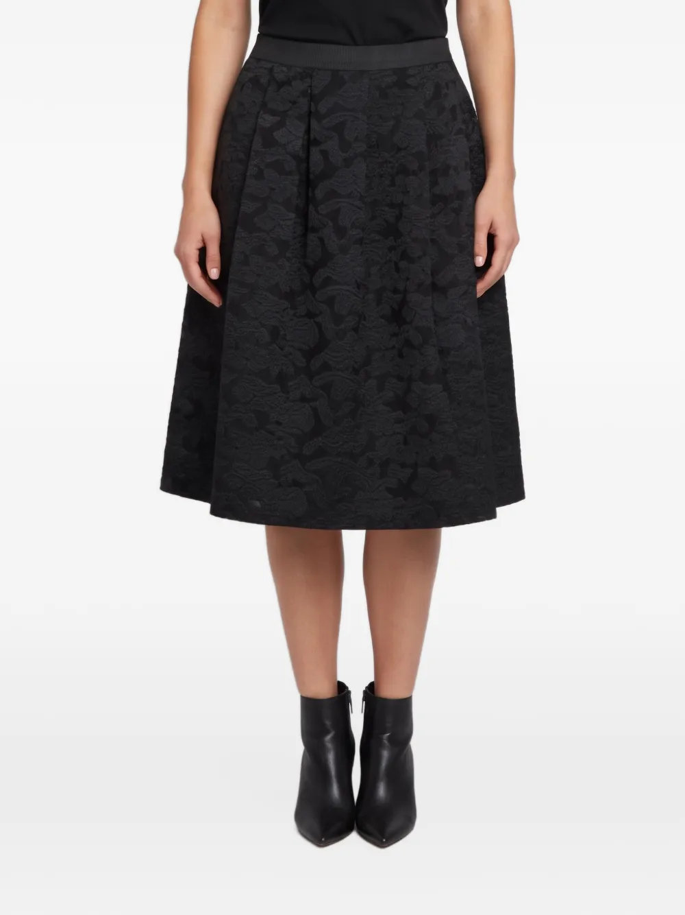 SANDRO Janice lace skater midi skirt - Nero