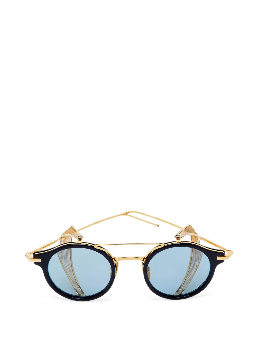 Thom Browne TB-804 mesh-shield round-frame sunglasses - Noir Thom Browne TB-804 mesh-shield round-frame sunglasses - Noir