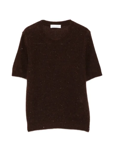 Roberto Collina sequin-embellished short-sleeve top
