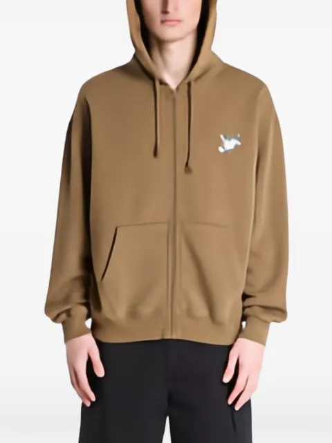 PROSTO Damage Target logo-print zip-up hoodie