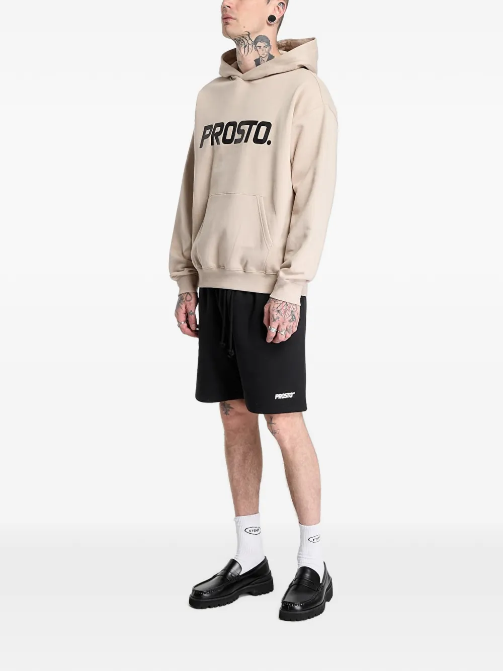 PROSTO Big Log logo-print hoodie