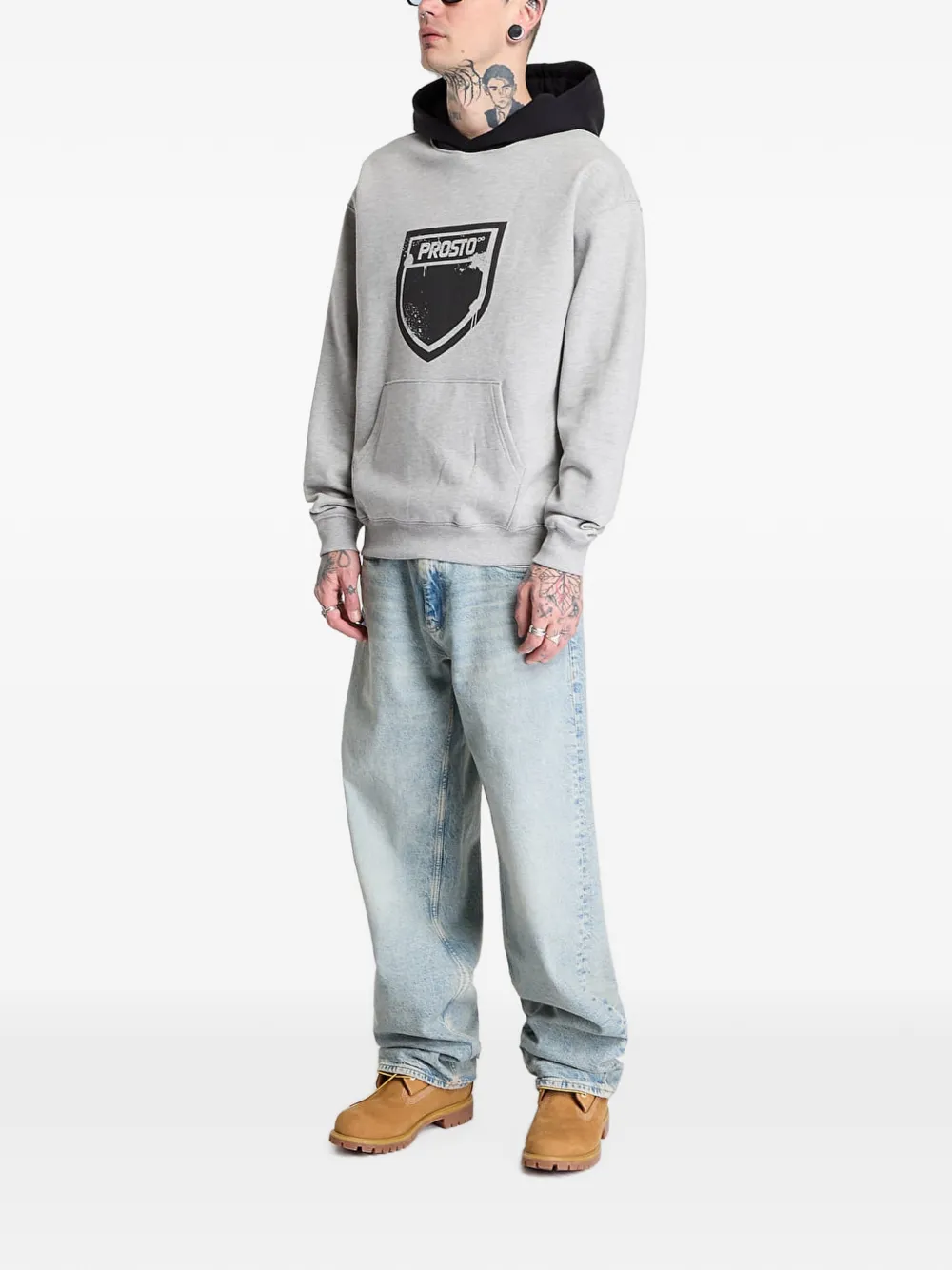 PROSTO Splash Shield logo-print hoodie