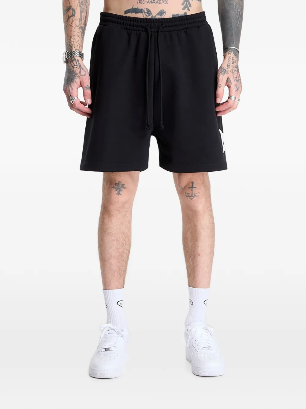 PROSTO Ever logo-print sweat shorts - Nero